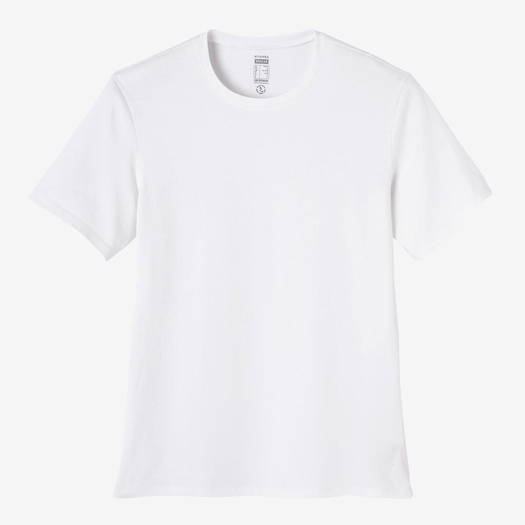 T-shirt fitness manches courtes droit col rond coton homme - 500 noisette