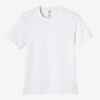 POLERA FITNESS HOMBRE 500 BLANCO MANGA CORTA RECTA CUELLO REDONDO ALGODÓN