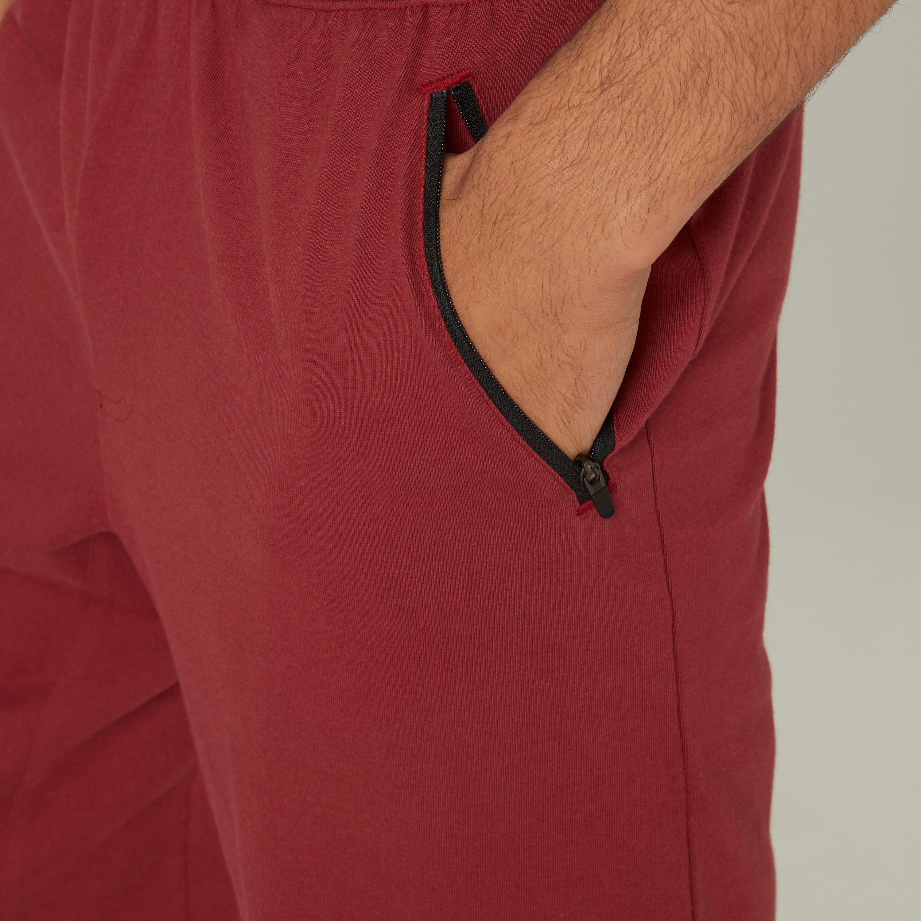 Men's Cotton Blend Shorts - Red 5/8