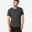 Camiseta fitness manga corta algodón extensible Hombre Domyos gris oscuro