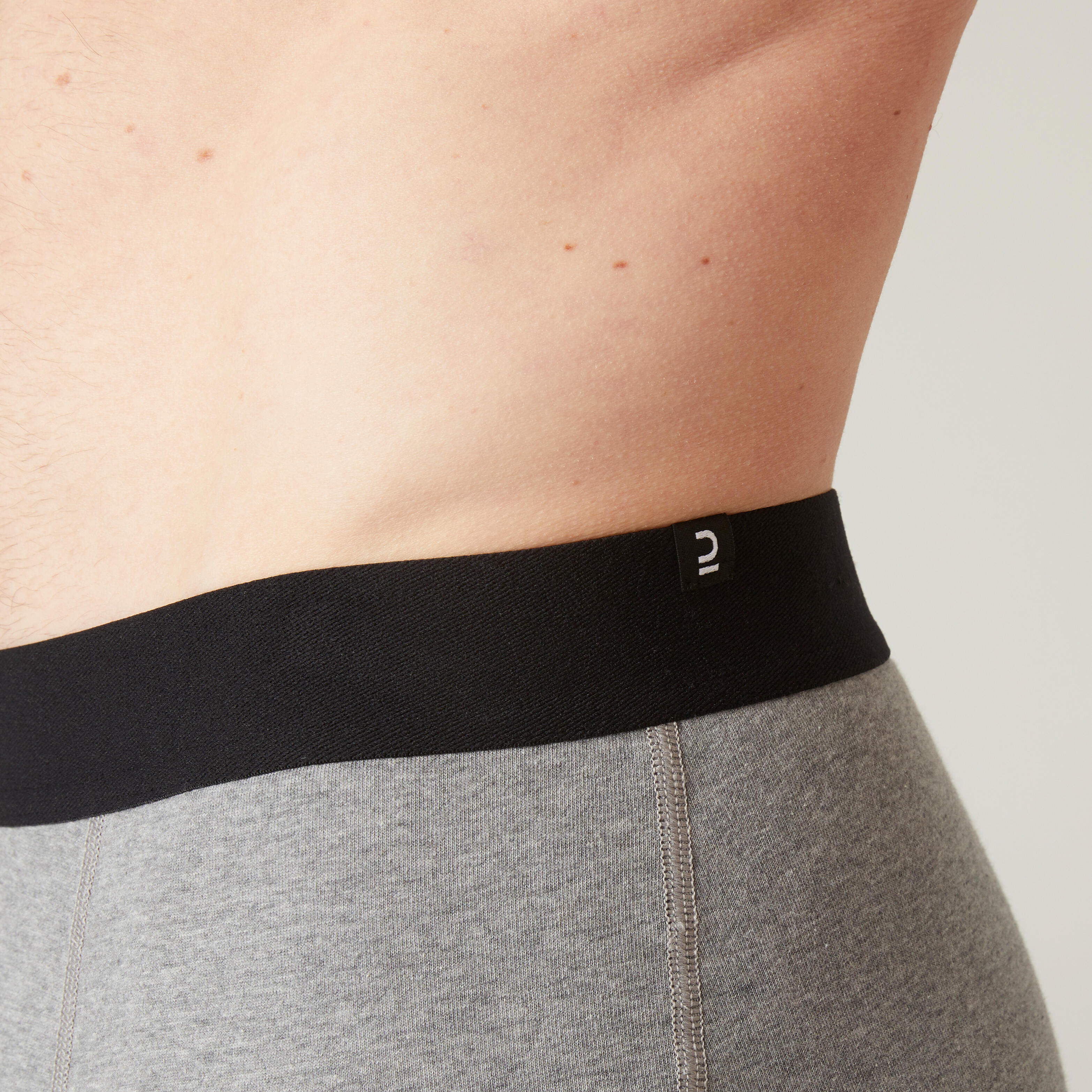 Men's Boxer Cotton Rich 500-Mottled Grey