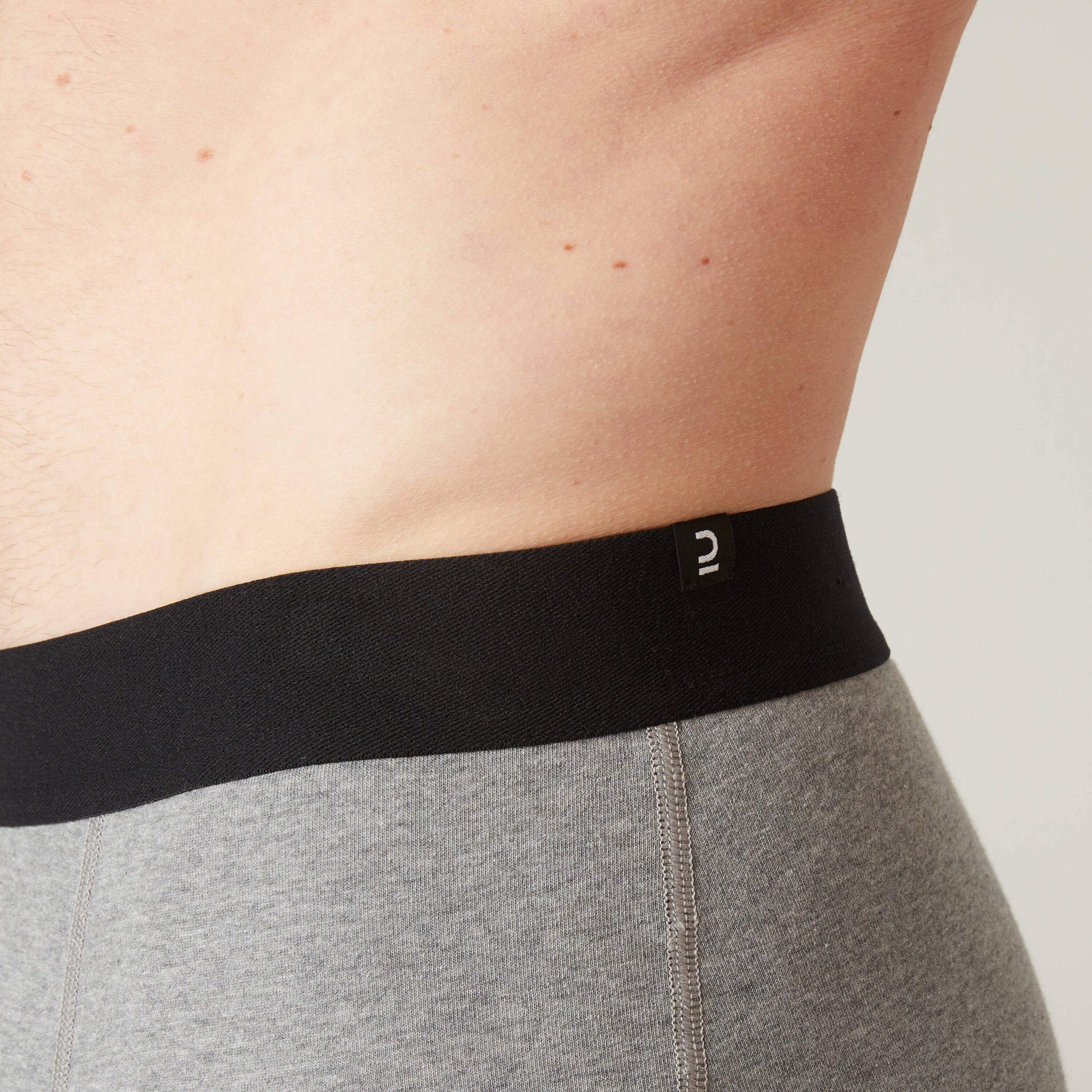 Men's Boxer Cotton Rich 500-Mottled Grey -  4