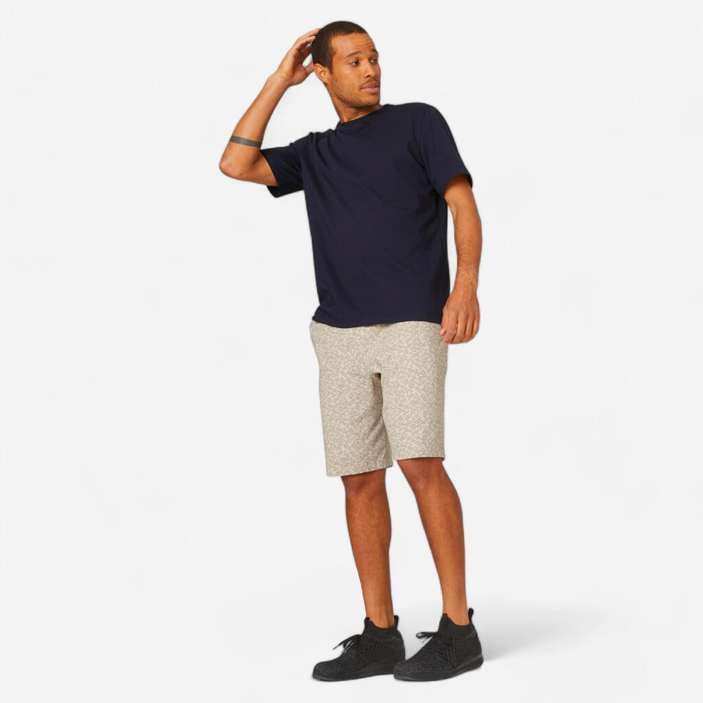 T-shirt fitness manches courtes coton extensible col rond homme bleu noir