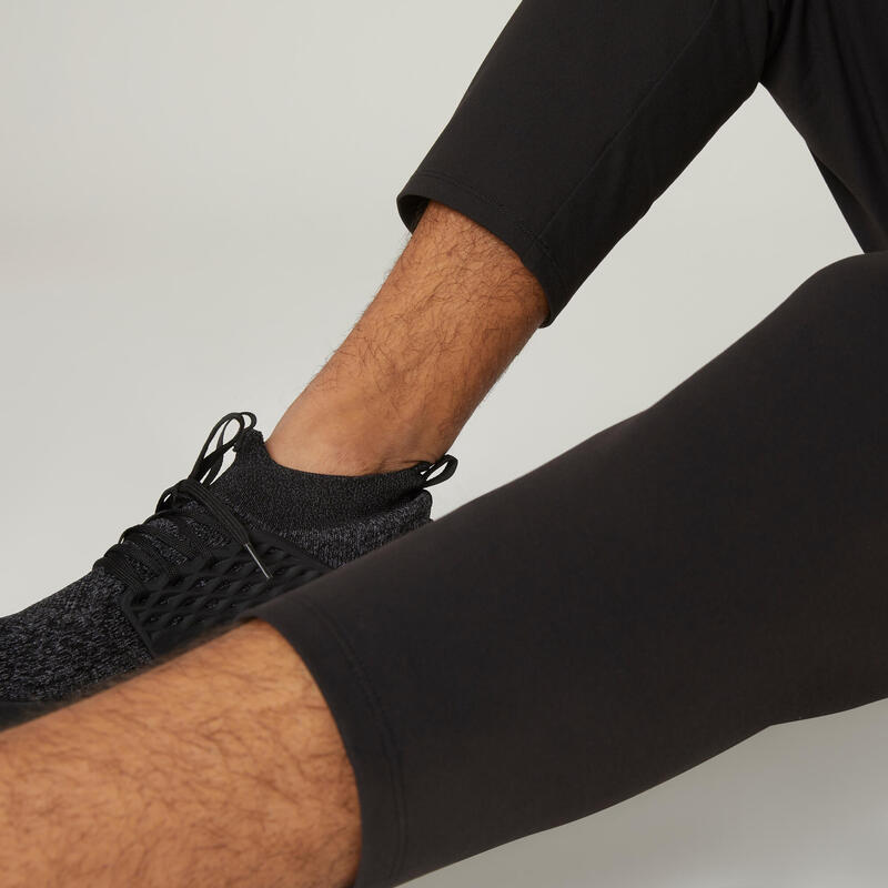 Pantaloni 7/8 uomo fitness 900 skinny sintetici neri