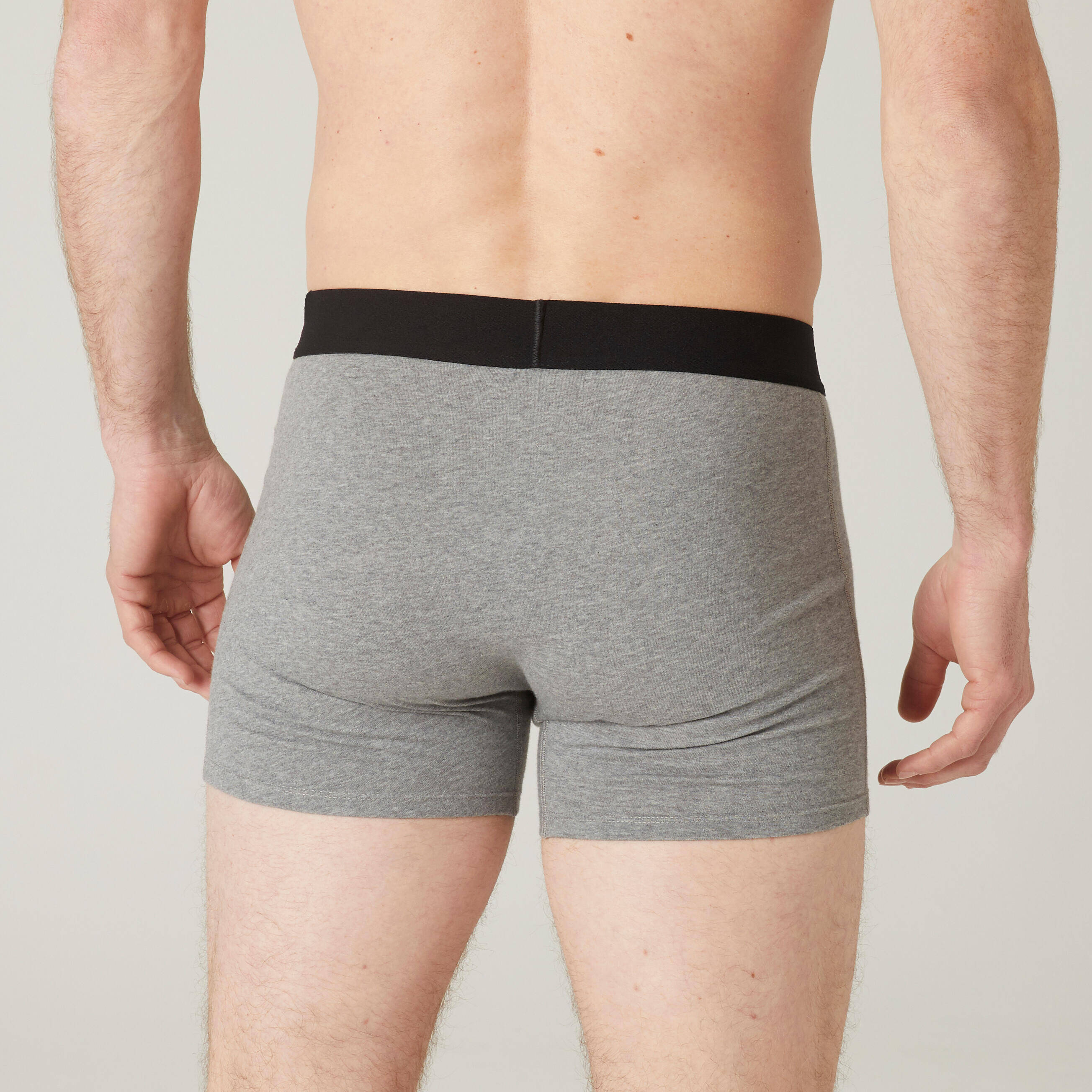 Men's Boxer Cotton Rich 500-Mottled Grey -  2