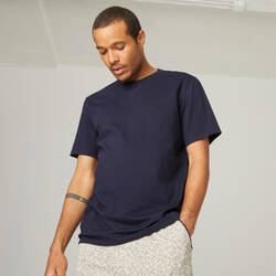 Stretchy Cotton Fitness T-Shirt - Navy Blue