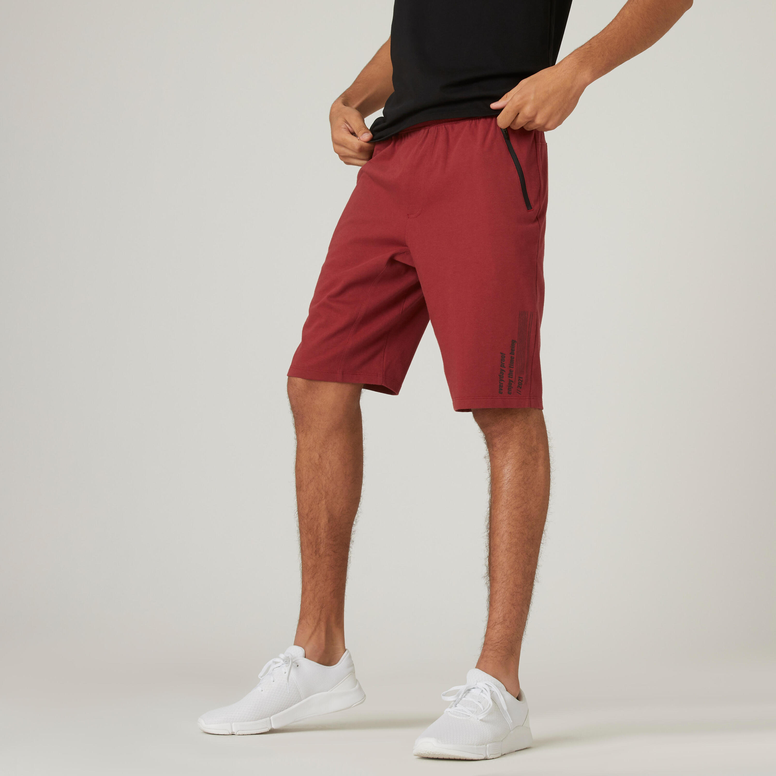 Men's Cotton Blend Shorts - Red 1/8