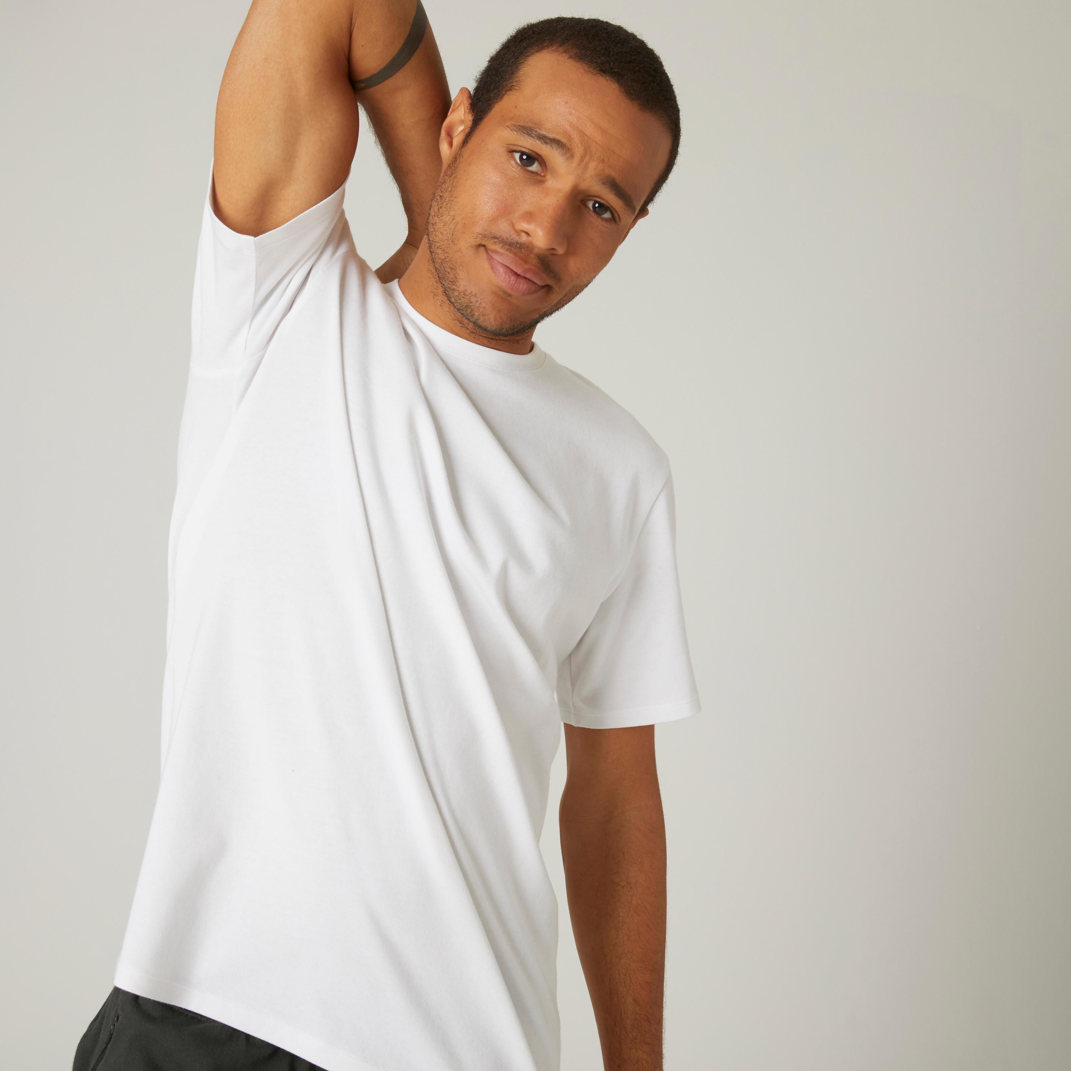 T-shirt uomo fitness 500 regular misto cotone rossa DOMYOS | DECATHLON