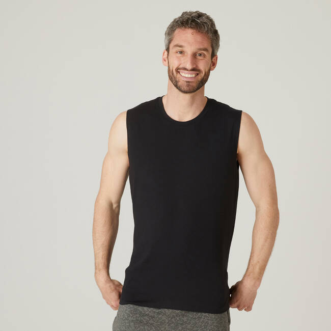 Men's Gym Tank Top Regular Fit - Black, Yoga Clothes for Men