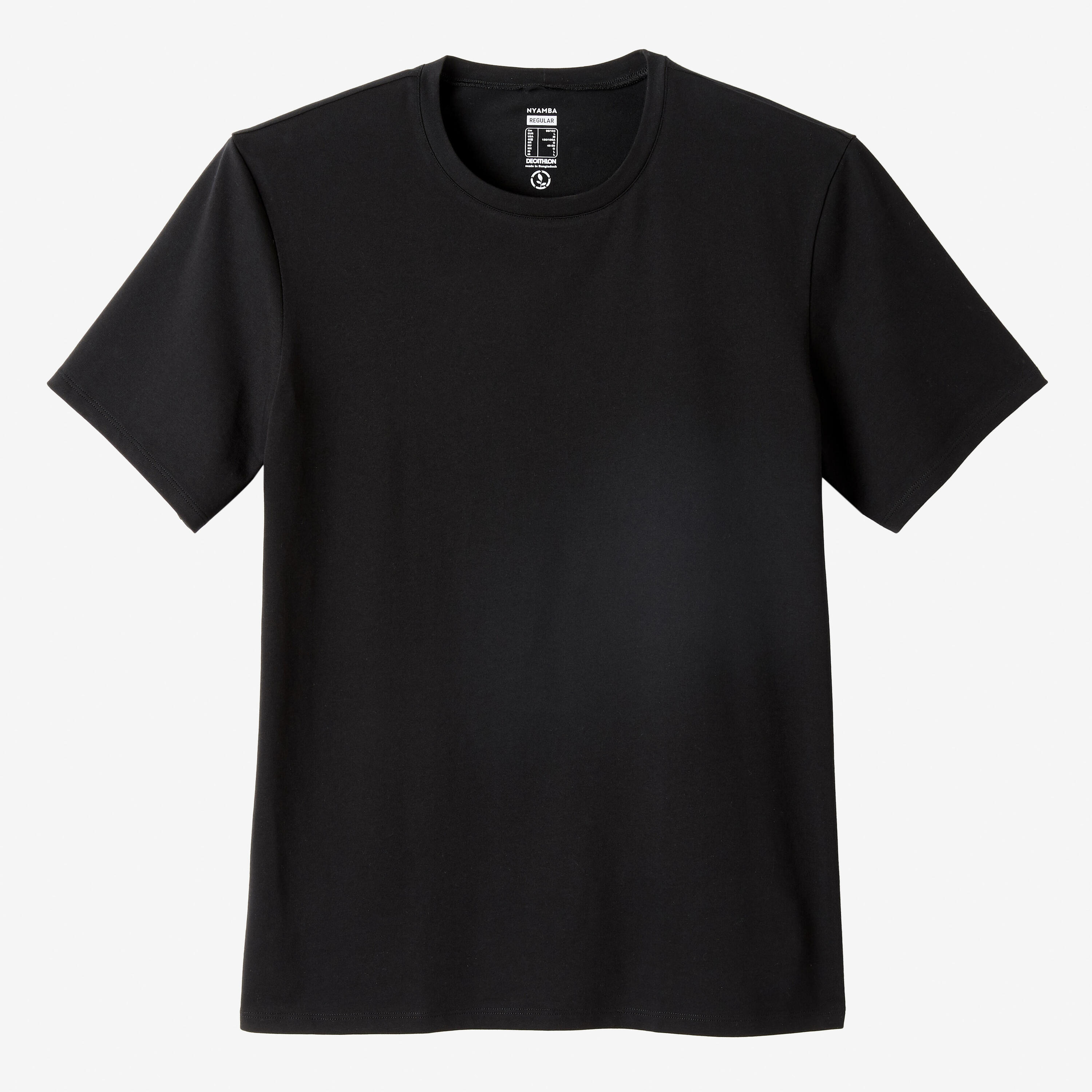 Camiseta fitness manga corta algodón extensible Hombre Domyos negro 3/17