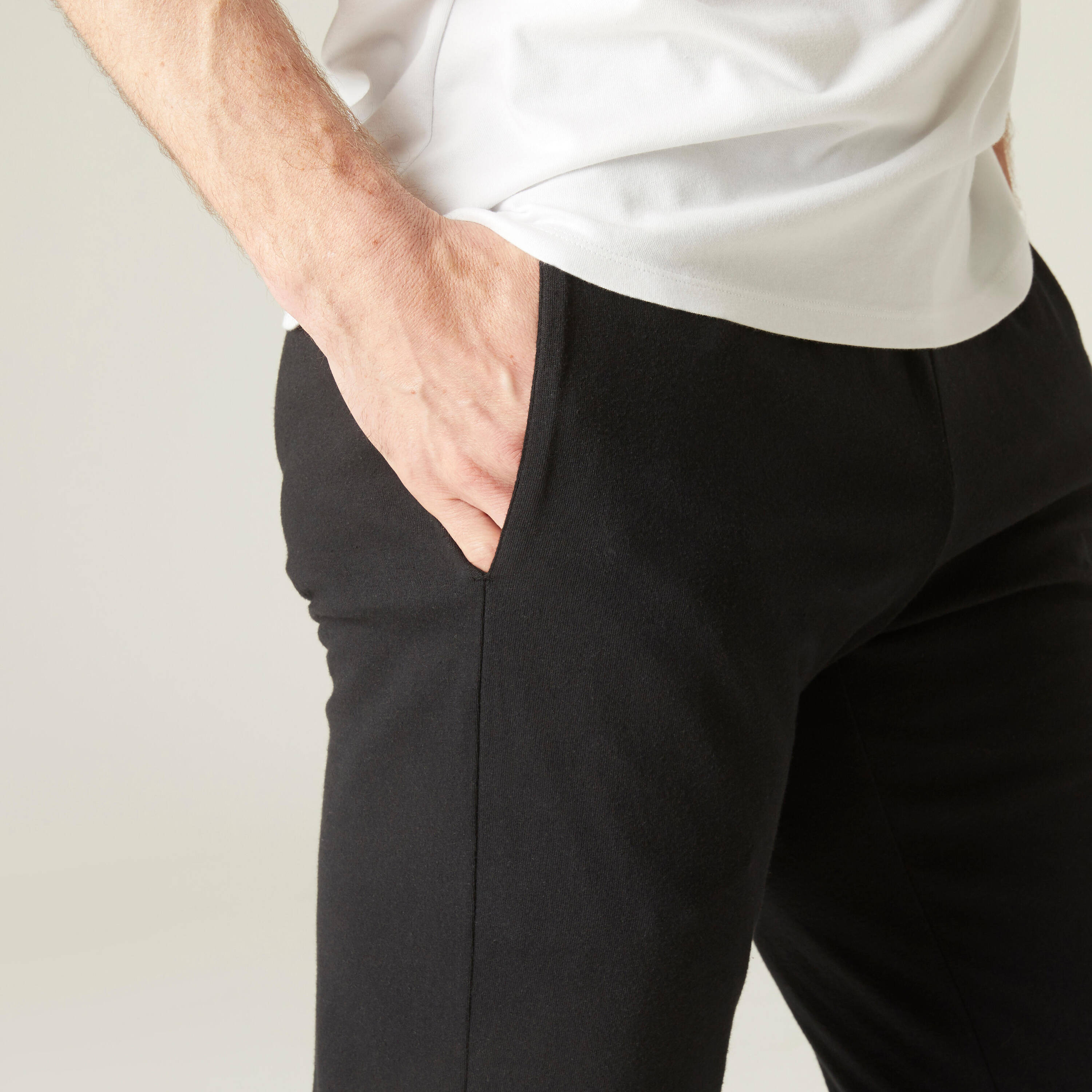 Men's Trackpant Jogger Regular Fit 100 For Gym-Black -  4