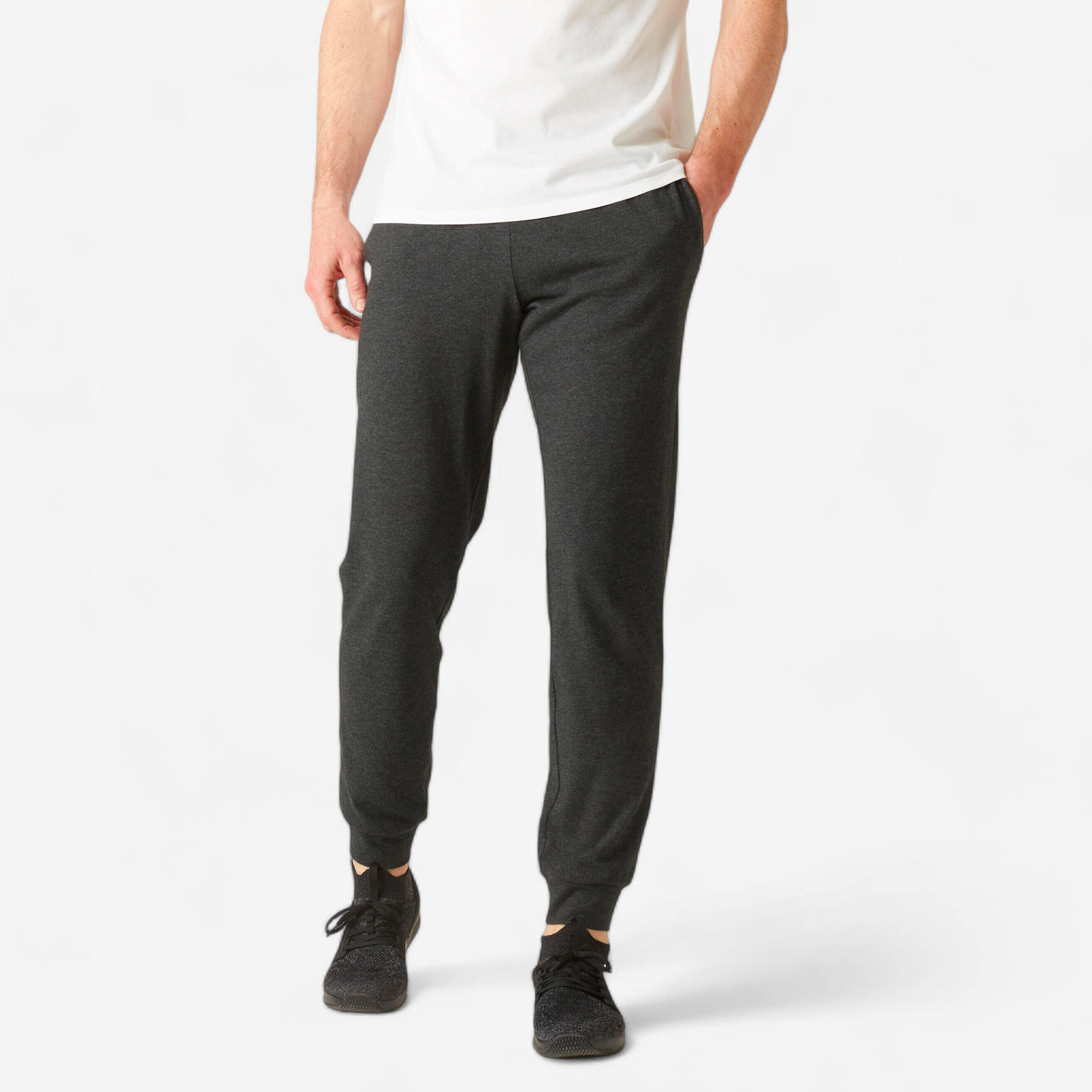 Men's Trackpant Jogger Regular Fit 100 For Gym-Grey -  1