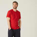 T-shirt de Ginástica e Pilates Decote Redondo em Algodão Homem 500 Vermelho Grená