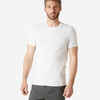 Vīriešu cieši piegulošs fitnesa T krekls “500”, ledus balts