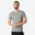 T-shirt uomo fitness 500 slim misto cotone grigia