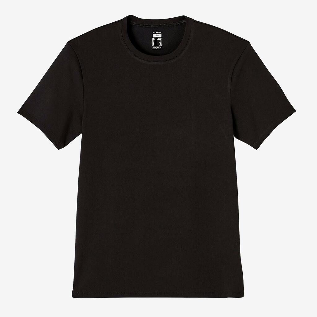 T-shirt slim en coton Homme - noir