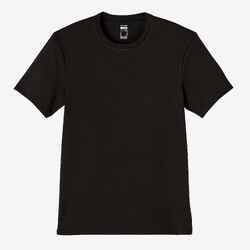 Ανδρικό T-Shirt με στενή εφαρμογή για Fitness 500 - Μαύρο