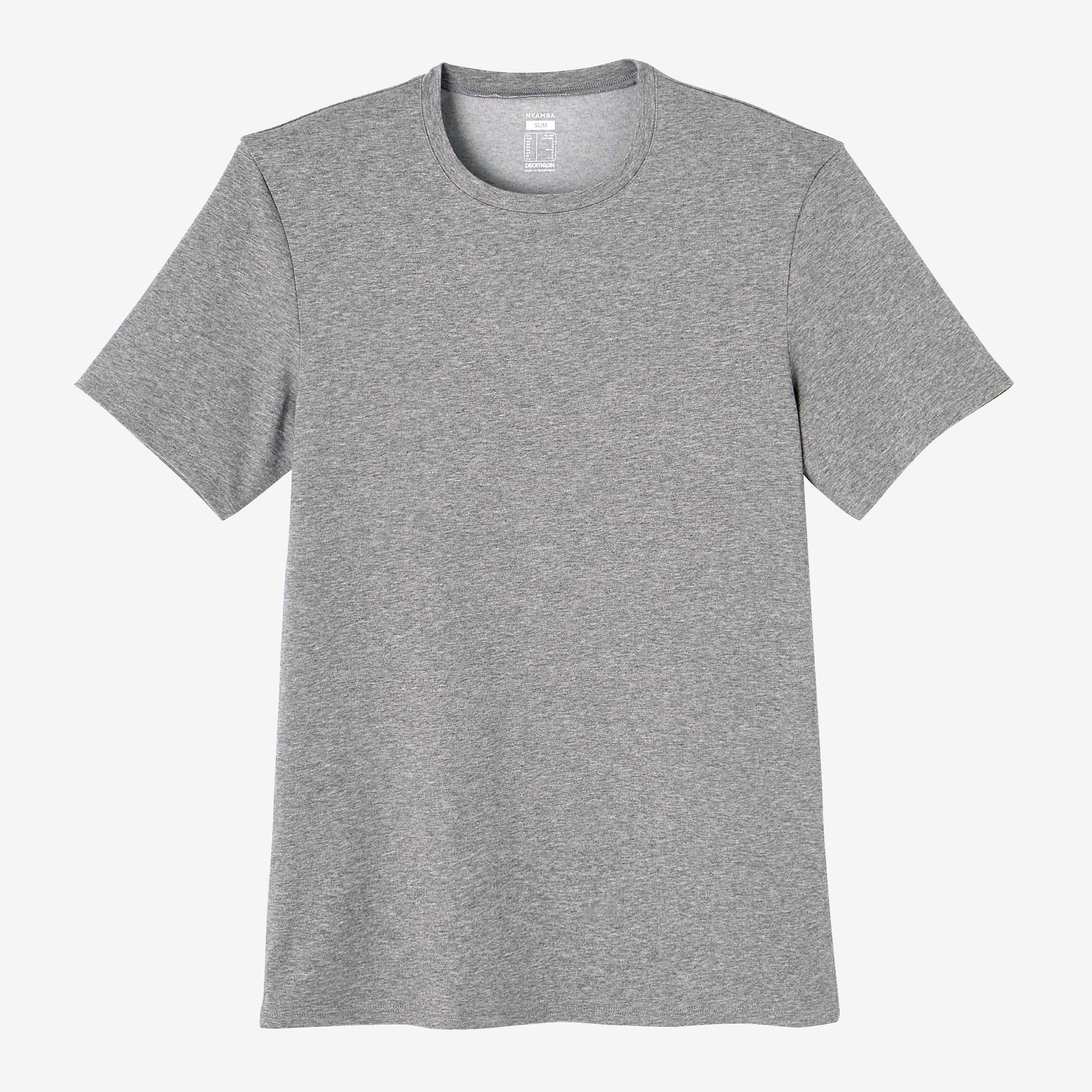 T shirt slim en coton Homme Gris Decathlon