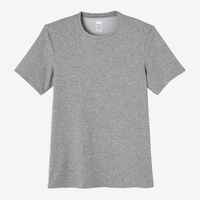 T-Shirt 500 Fitness Slim Baumwolle Rundhals Herren grau 