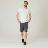 Men's Slim-Fit Fitness T-Shirt 500 - Ice White