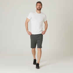 Men's Slim-Fit Fitness T-Shirt 500 - Ice White