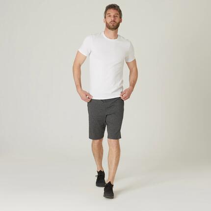 Camiseta manga corta Fitness 63% algodón slim Hombre blanco