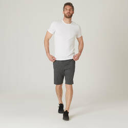 Men's Slim-Fit Fitness T-Shirt 500 - Ice White