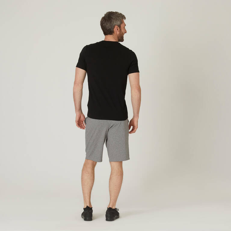 Men's Slim-Fit Fitness T-Shirt 500 - Black