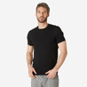 Men's Cotton Gym T-shirt Slim fit 500  - Black