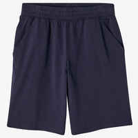 Long Stretch Cotton Fitness Shorts - Navy Blue