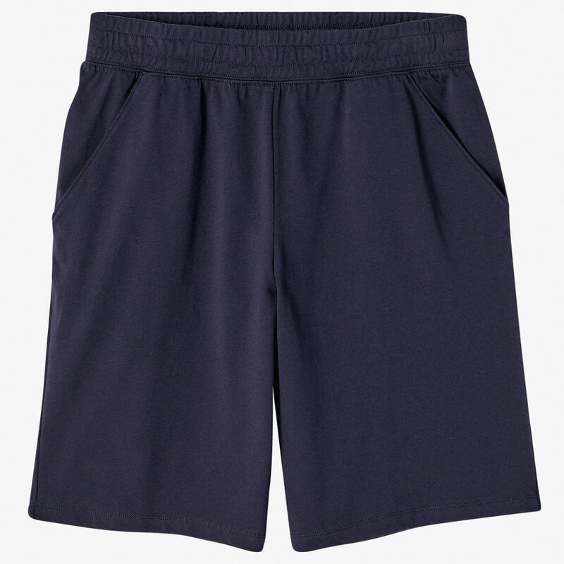 Short Coton Extensible Fitness Long Bleu Marine