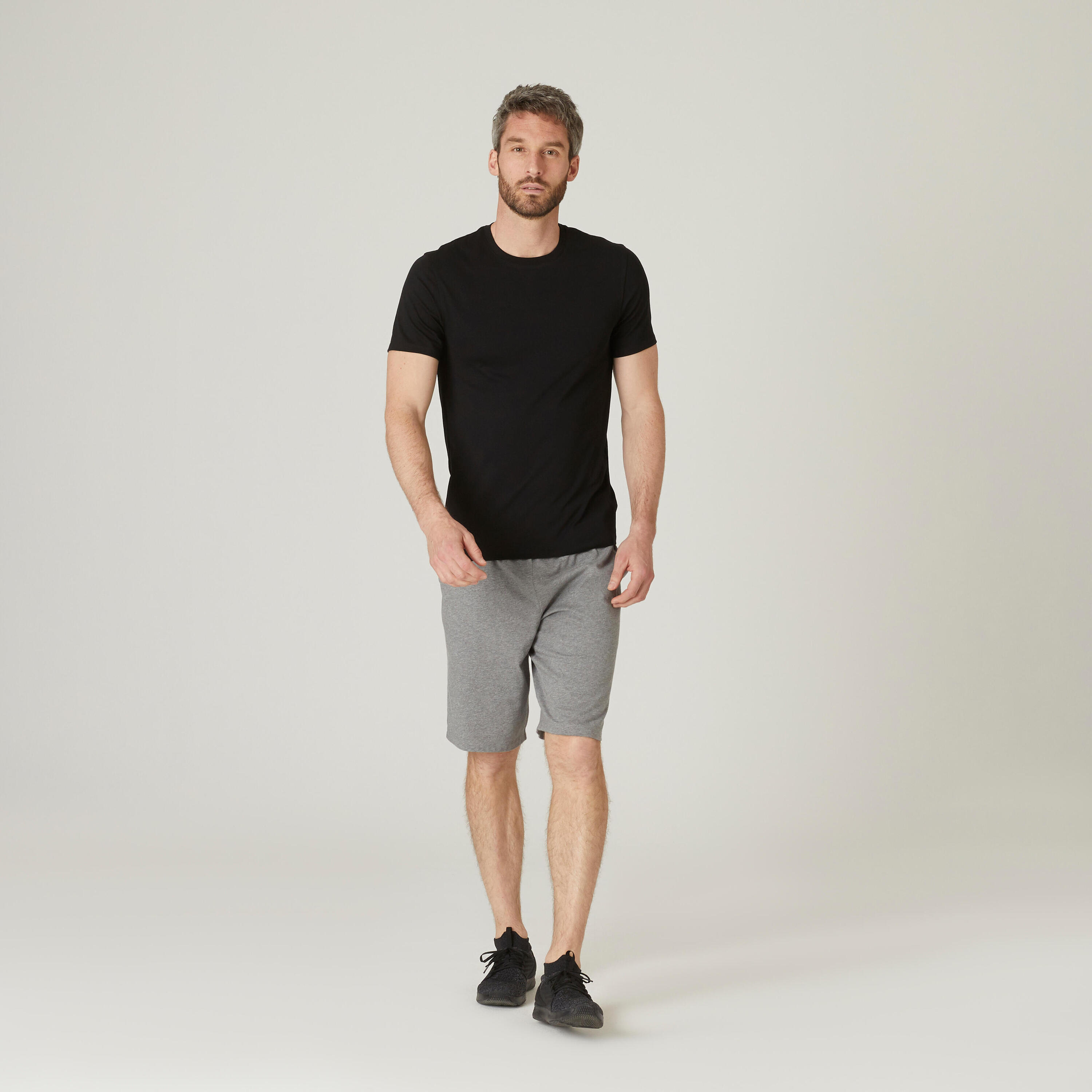 Men's Slim-Fit Fitness T-Shirt 500 - Black 7/19