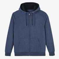 Men's Straight-Cut Zip Hoodie With Pocket 500 - Blue