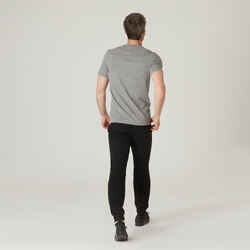 Men's Slim-Fit Fitness T-Shirt 500 - Grey