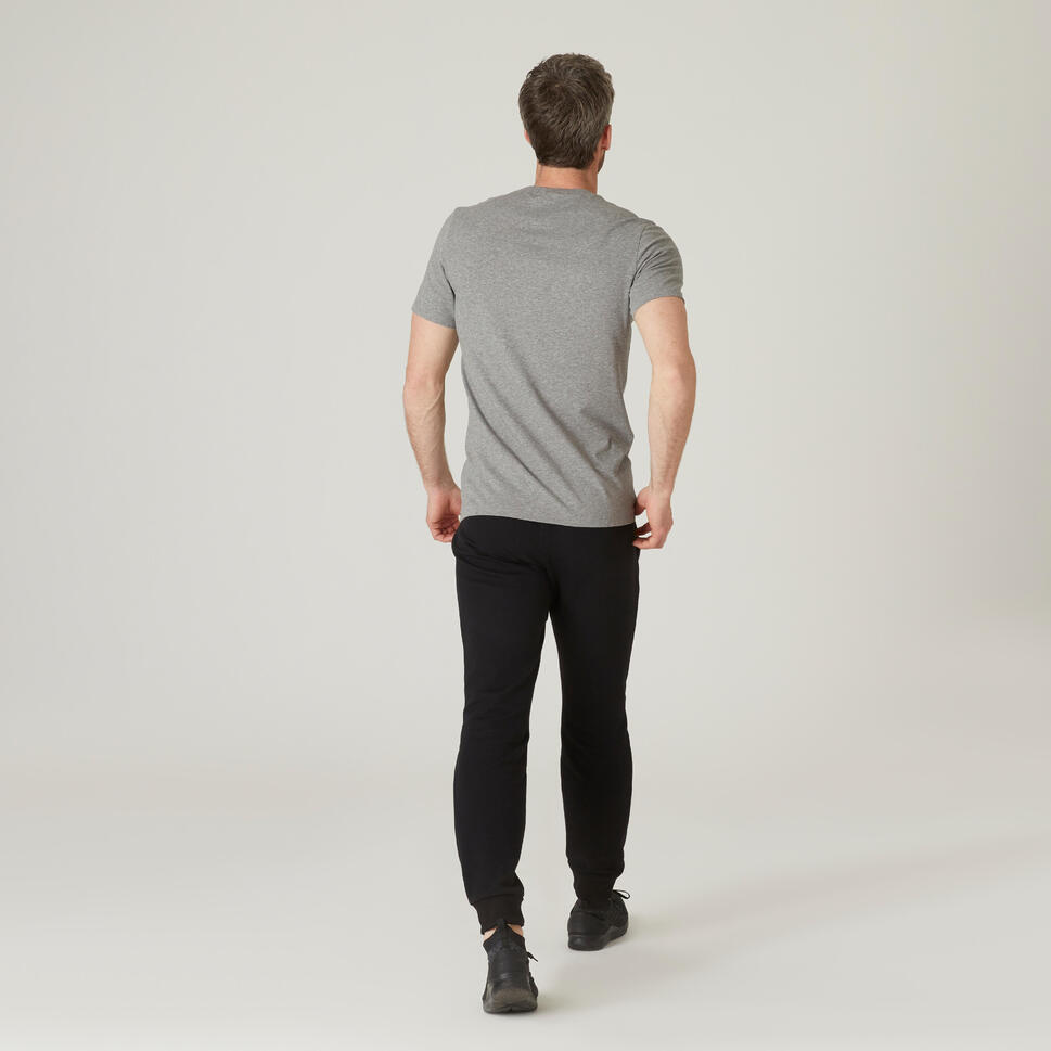 Koszulka z krótkim rękawem męska Domyos Gym & Pilates 500 slim