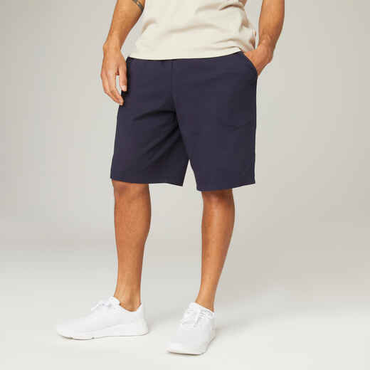 
      Short Coton Extensible Fitness Long  Bleu Marine
  