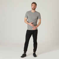 Men's Slim-Fit Fitness T-Shirt 500 - Grey