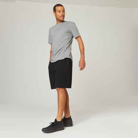 520 Regular-Fit Knee-Length Pilates & Gentle Gym Shorts - Black
