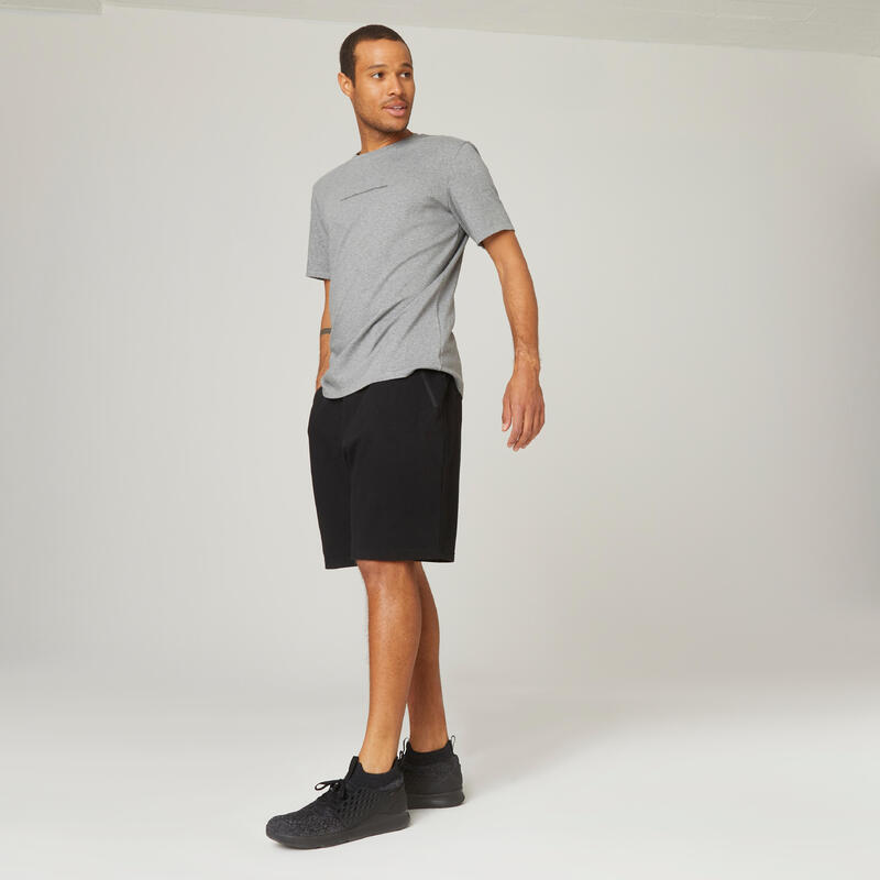 Short Coton Extensible Fitness Long avec poches zippées