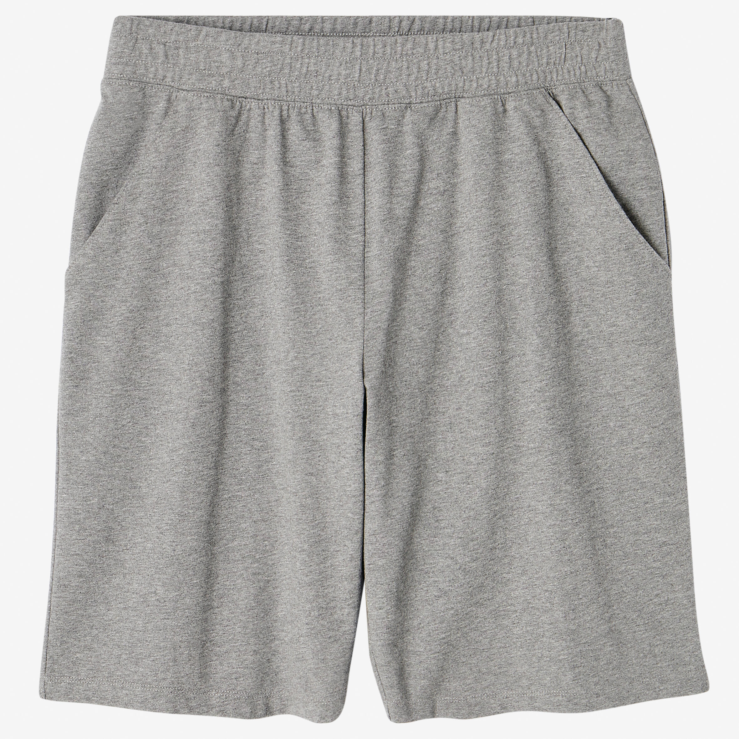 Fitness Long Stretch Cotton Shorts - Mottled Grey 7/7