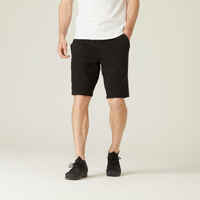 Fitness Long Stretch Cotton Shorts - Black