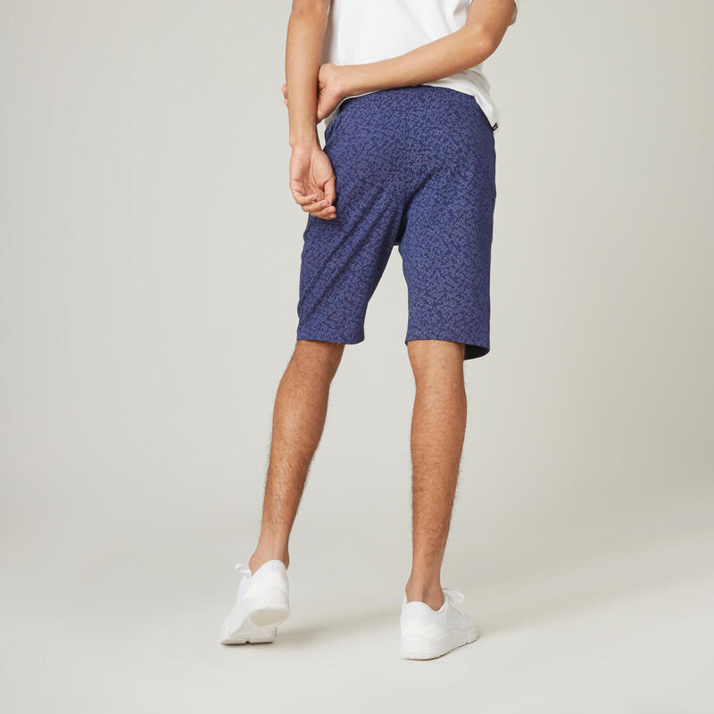 Shorts lang Slim Fitness Baumwolle dehnbar RV-Taschen Herren blau bedruckt