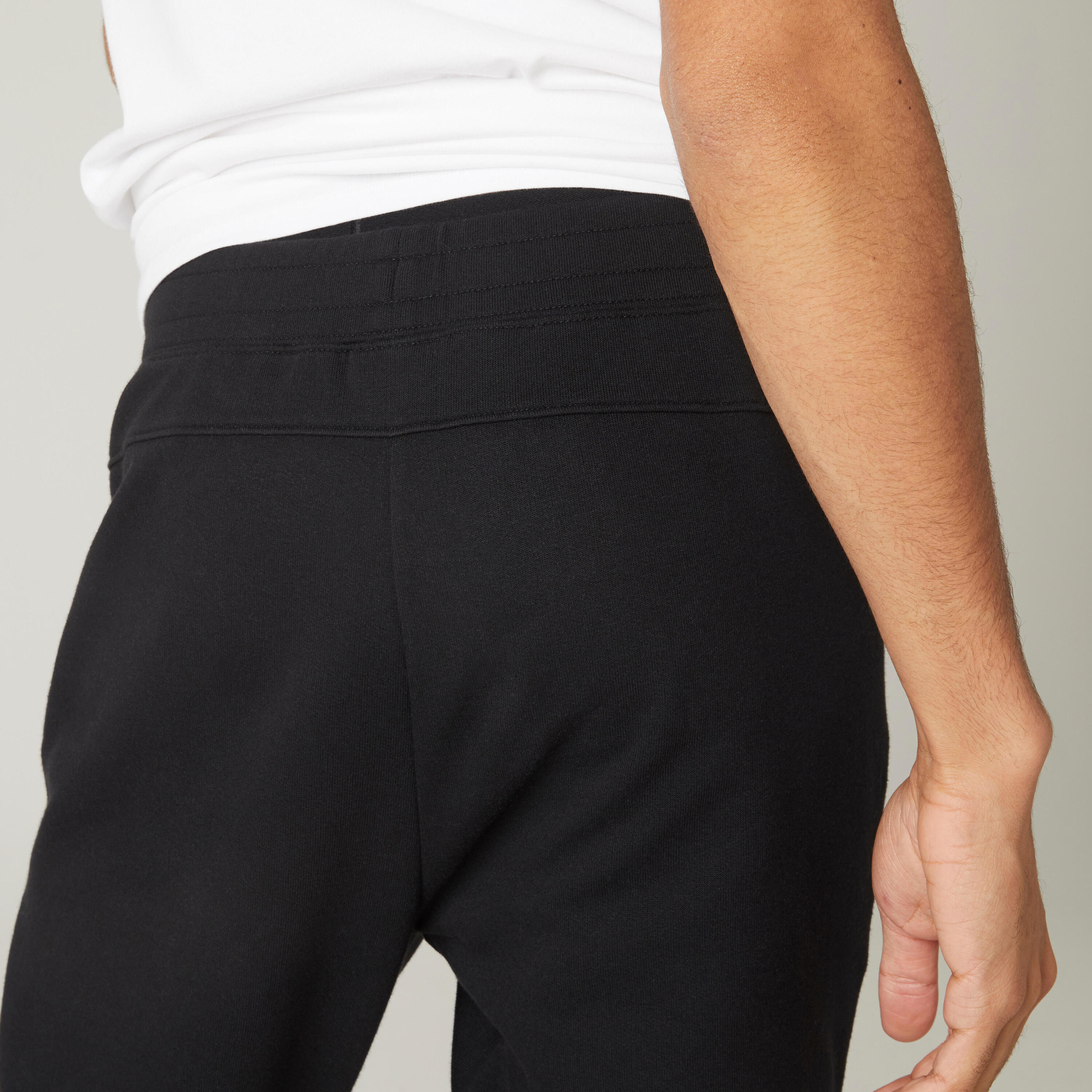 Men's Fitness Majority Cotton Skinny Jogging Bottoms 500 - Black 7/7