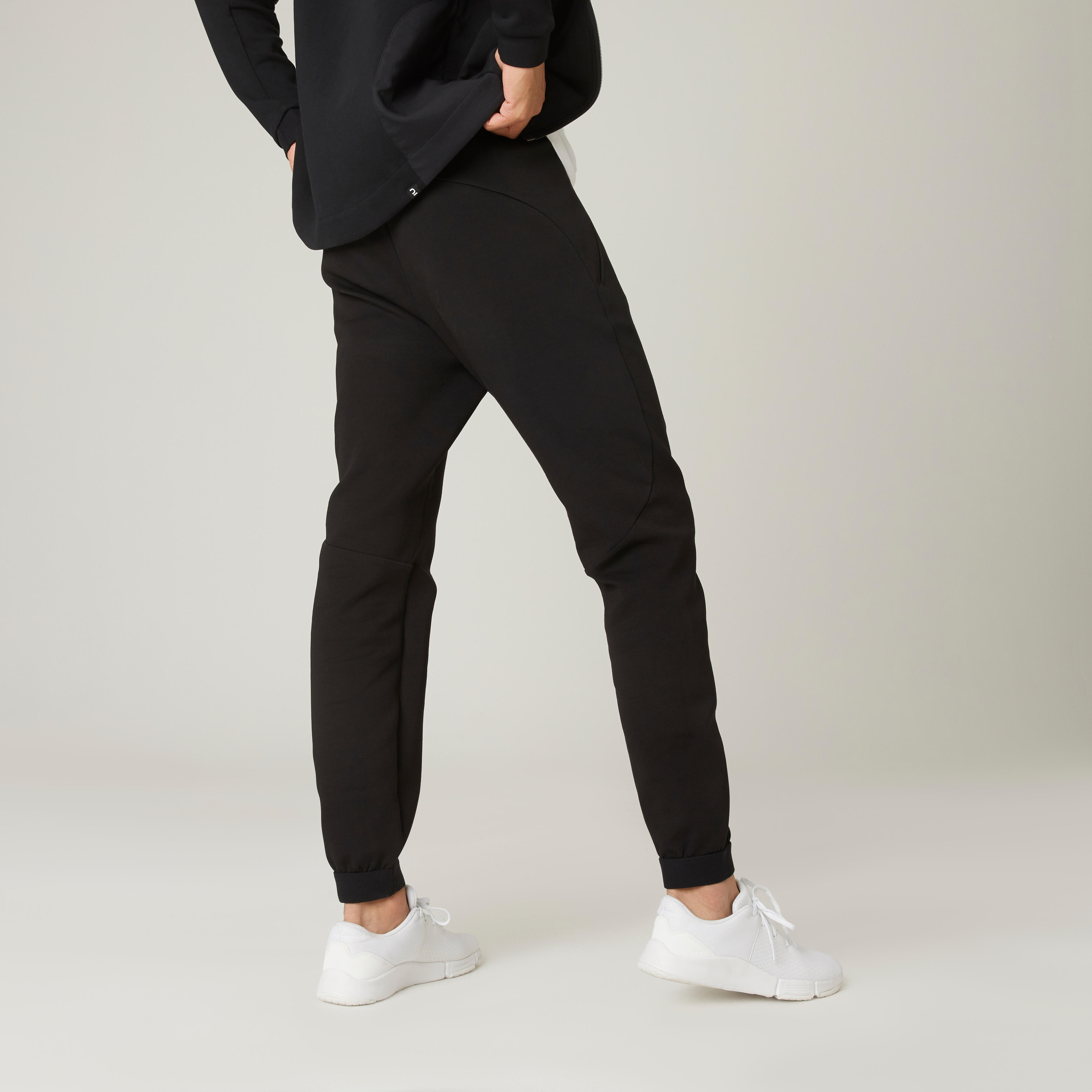 Pantalón de fitness tipo jogger para hombre - Mayoritariamente algodón -  Corte ajustado - 540 - Negro - Decathlon