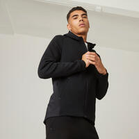 Sweat zippé à capuche fitness homme - 500 Noir