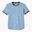 T-shirt fitness manches courtes coton extensible col rond homme bleu tempête