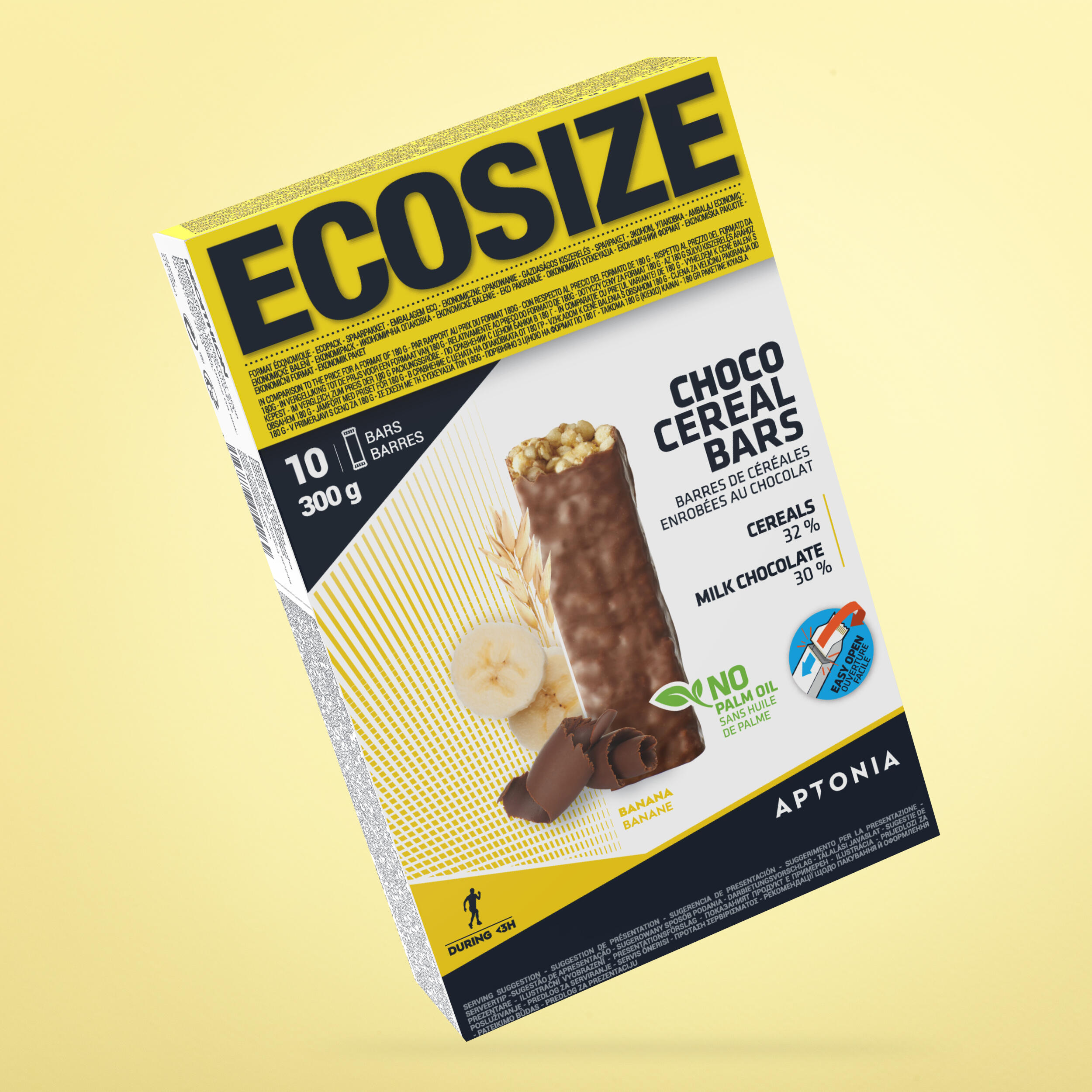 Baton de Cereale ECOSIZE cu Banane Învelit în Ciocolată 10×30 g APTONIA imagine 2022