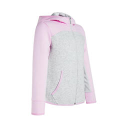 Kids' Zip-Up Hooded Sweatshirt - Pink/Grey