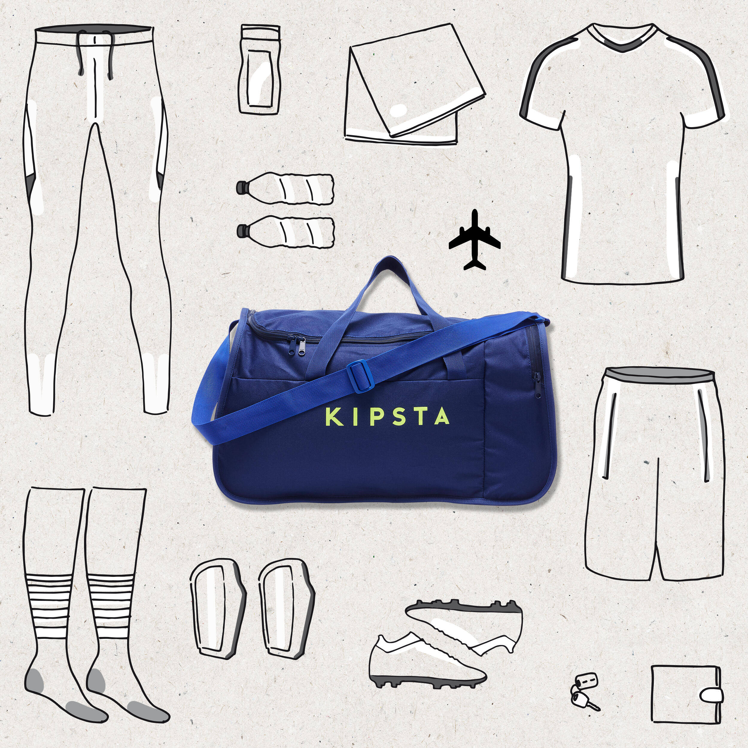 Sports Duffle Bag Kipocket 40L - Carbon Grey -  2