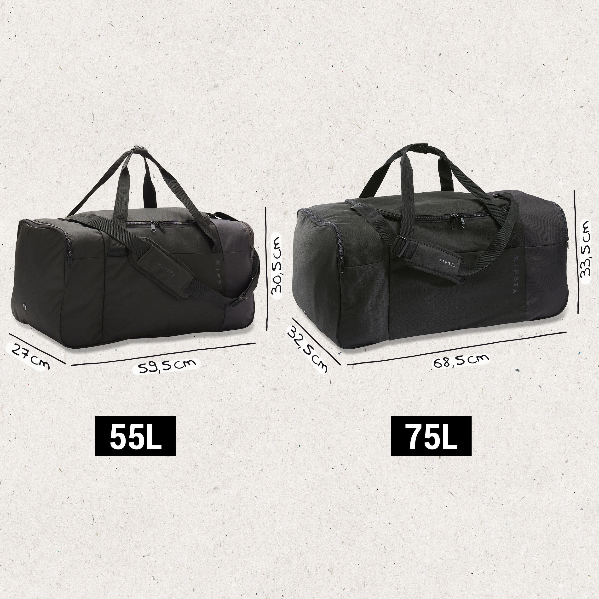 Maletín 55L para deporte - ESSENTIAL negro - Decathlon